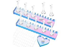 BAGTECK Nail Stand for Press Ons, Nail Holder for Painting Nails, Press on Nail Holder, 1 Heart Shaped Acrylic Magnetic Nail Stands for Nail Art with Double-sided Tape Home Salon DIY Display Supplies