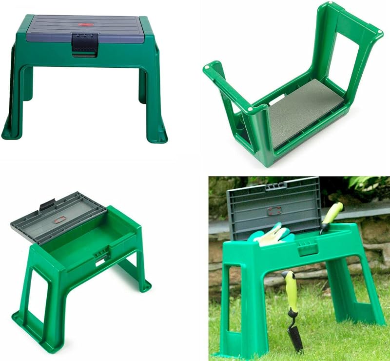 Optimal Products Large Garden Kneeler Stool with Storage & Padded Seat