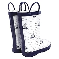 Hudson Baby Kids Rain Boots, Sailboat, 10 US Unisex