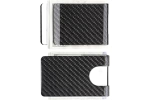 MONOCARBON 2in1 Carbon Fiber Money&Credit Card Clip,RFID Blocking Wide Credit Card&Cash Holder for Men Front Pocket