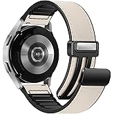 WestEagle Magnetic Leather Band Compatible with Samsung Galaxy Watch 7/6/5/4/Active 2 40mm 44mm/Watch 6 Classic 43mm 47mm/Watch 5 Pro 45mm/Watch 4 Classic 42mm 46mm, 20mm Strap for Men