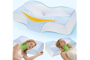 Mkicesky Orthopedic Memory Foam Pillow for Neck Shoulder Pain Relief - Ergonomic Neck Support Sleeping Pillow for Side, Back 