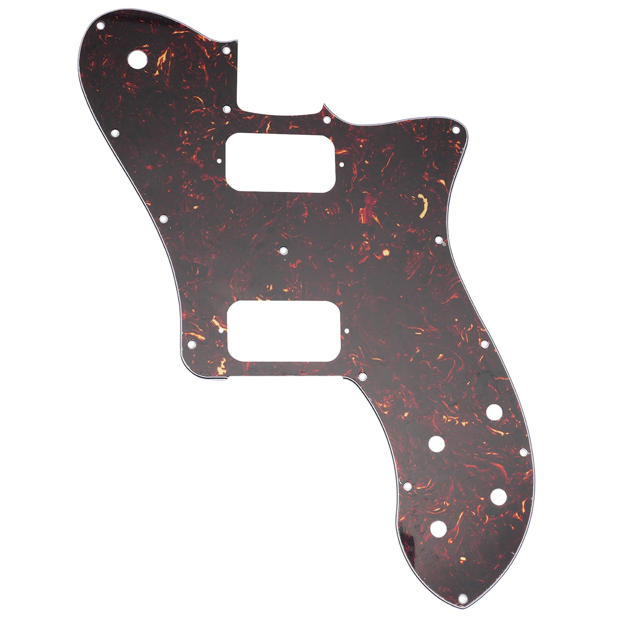 Musiclily Pro 15 Holes Uncovered HH Guitar Pickguard for Mexico Fender 72 Tele Deluxe Style Electric Guitar, 4ply Tortoise Shell