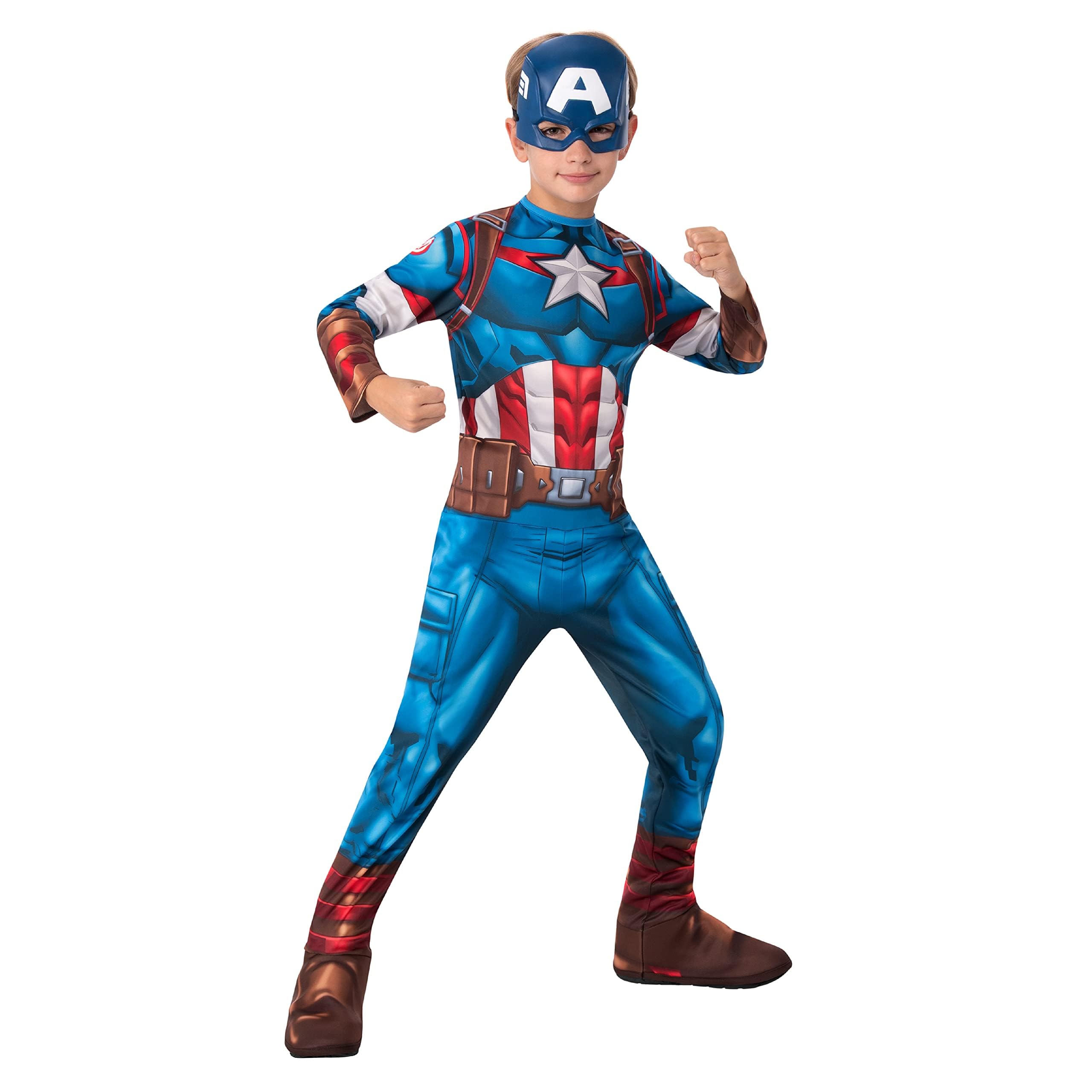 Rubies Official Marvel Avengers Captain America Classic Childs Costume, Kids Superhero Fancy Dress X-Small,Bright Blue Halloween Halloween