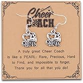 MAOFAED I Love Cheer Dangle Earring for Cheer Coaches, Cheerleader Gift, Cheering Gift, Coaches Appreciation Gifts (cheerCoachEarring)