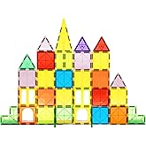 EchoPlan Magnetic Tiles,68PCS Magnetic Building Blocks,Magnet Tiles 3D Clear Building Blocks Set,STEM Sensory Educational Toys Gift for Toddlers Kids Boys 3 4 5 6 7 8 9+ Year Old