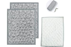 Double Layer Metal Wire Scratch Free Cloth, Dry and Wet Dual-Purpose Metal Wire dishwashing Cloth, Suitable for Kitchen Clean