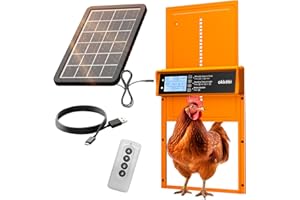 OKKÖBI Okkobi Automatic Chicken Coop Door Solar Powered - LCD Display - Chicken Coop Door with Remote Control, Light Sensor & Timer - Anti-Pinch Function - 5-Year Protection - Autumn Ember