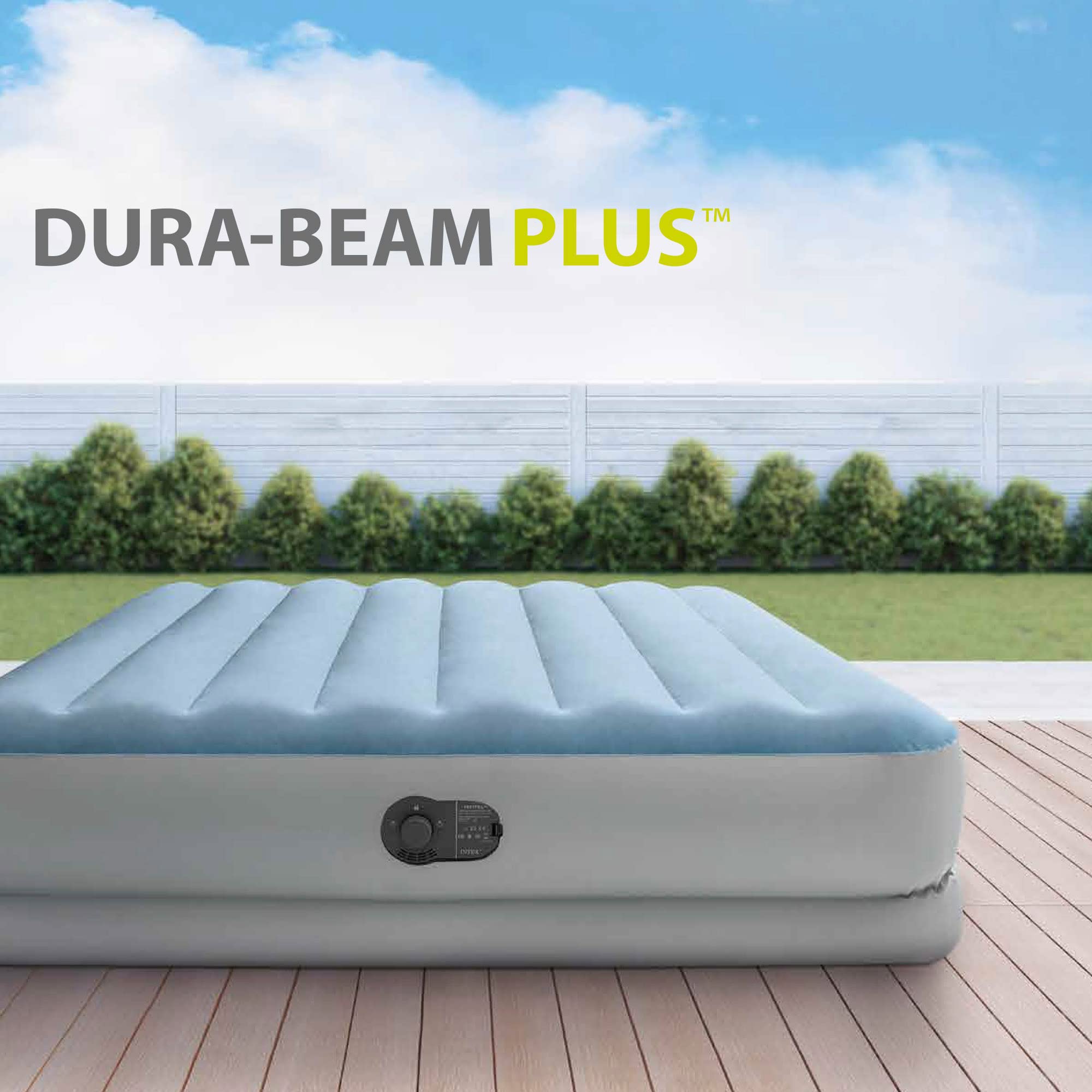 INTEX "Prestige Mid-Rise" Luftbett für 1 Person (152x203x36 cm) max. 272 KG – mit integrierter USB-Pumpe – Gästebett aufblasbares Bett Camping Matratze mit Fiber-Tech (64159) 2