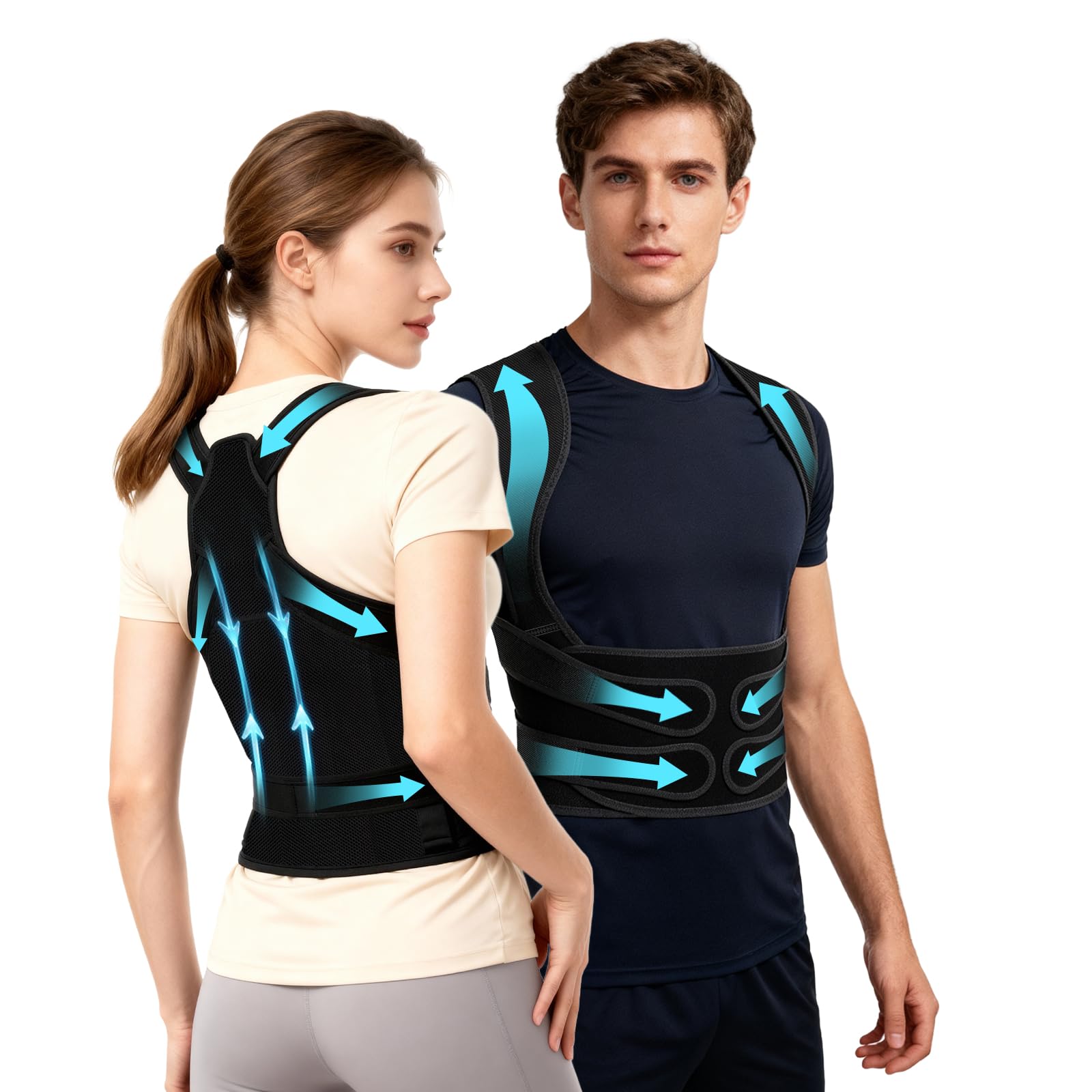 Photo 1 of KNXWALT Posture Corrector for Women & Men, Back Brace Straightener with Adjustable Support, Relief for Neck/Shoulder/Back Pain, Scoliosis & Hunchback Correction, Breathable Mesh Design