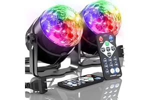 Yiixuyo - 2-Piece Set of Party Lights, Voice Controlled Flash with Remote Control, Disco Ball Lights, Family Room Parties, Wedding Bars, KTV Karaoke/New Year's Eve Halloween Christmas Decorations.