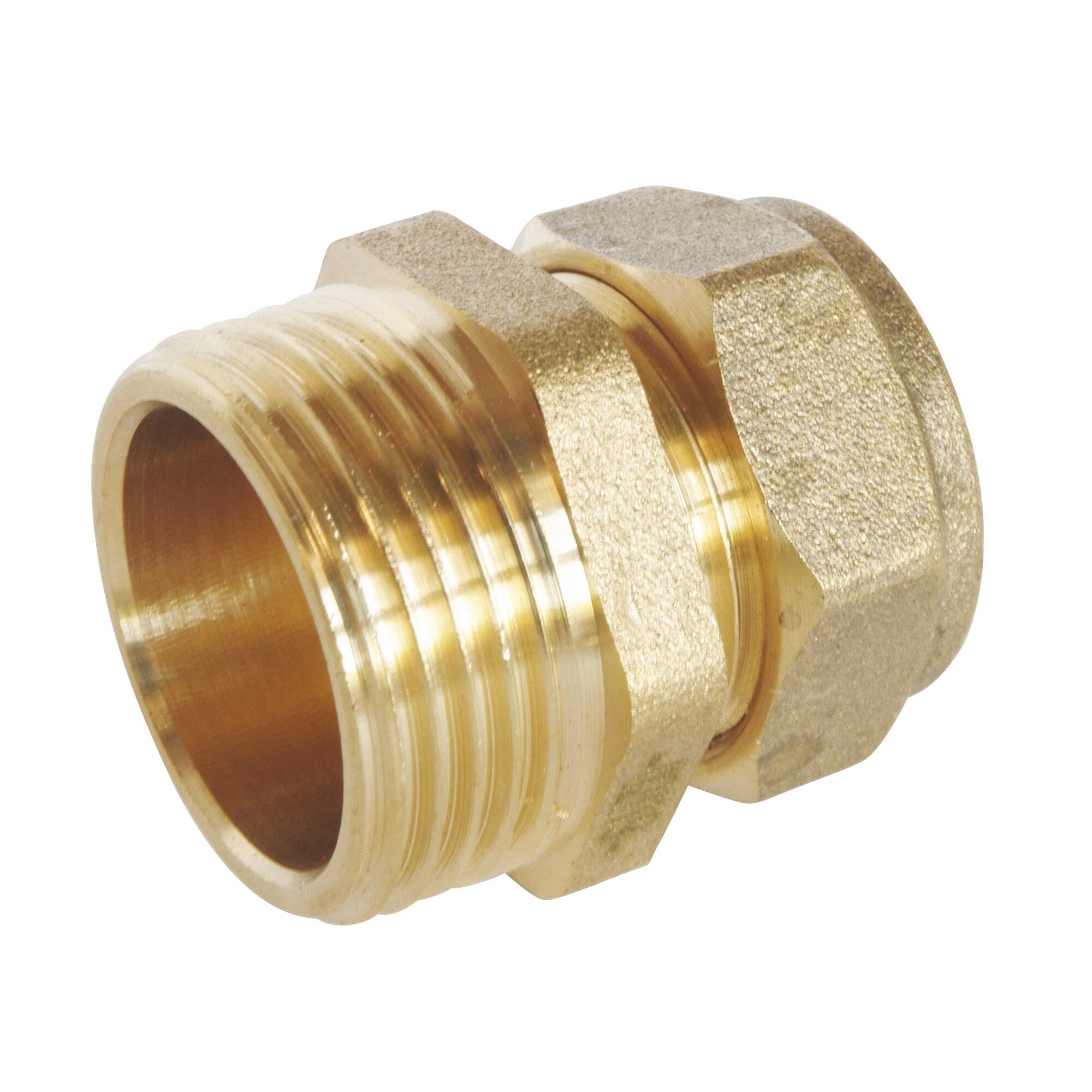 SOMATHERM for You, Compression Fitting Brass TC 16 - Male 15/21 for Copper Tube Ø16, Ideal for Plumbing, Sanitary Water Networks and Heating, Sealing Thread or Joint