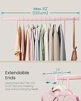 SONGMICS Clothes Rack on Wheels Heavy Duty 100kg Extendable Rail 92-132cm view 4