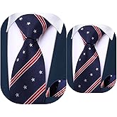 Barry.Wang 2 PACK Ties for Father and Son Fashion Children Tie Men Necktie Jacquard Handkerchief