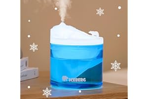 Mini Humidifier For Bedroom, Cool Mist Air Humidifier with Ultrasonic misting, Night Light & USB powered. Great for Home Offi