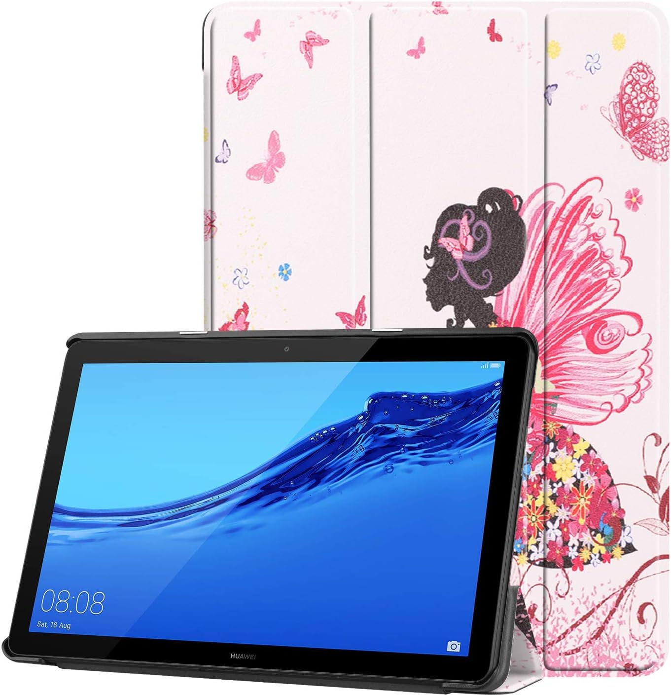 Acelive for Huawei T5 Case, Ultra Slim Smart Leather Case Cover with Stand Function for Huawei Mediapad T5 10 10.1 Inch Tablet 2018