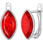 EVEVIC Austrian Crystal Marquise Leverback Drop Earrings for Women Trendy 14K White Gold Plated Hypoallergenic Dangle Earring Jewelry Gift