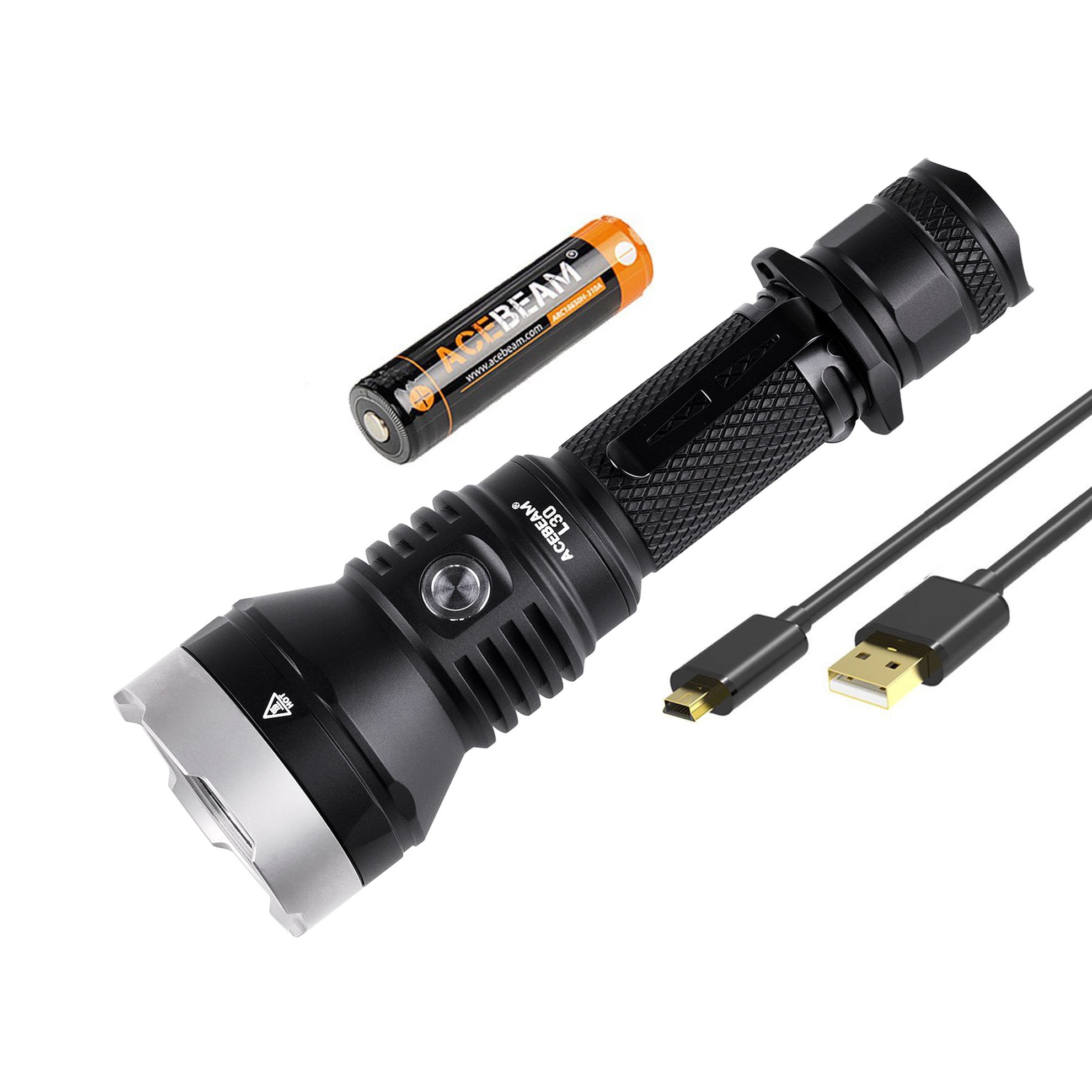 ACEBEAM L30 Tactical Flashlight With Battery 4000 Lumens Cree LED