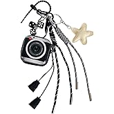QTMY Vintage Camera Coin Purse Braided Keychain Bag Charms for Handbag Purse Backpack Accessories Bogg Bag,386