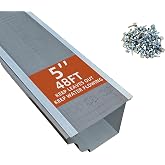 Gutter Guards 5 Inch, Stainless Steel Micro Mesh Gutter Screen, 48 FT | Heavy-Duty Aluminum Alloy Frame With Diy Leaf Filter Design Helps Block Leaves, Pine Needles, Roof Grit And Debris