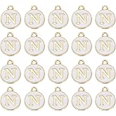 MECCANIXITY Pendants Letter Charm Initial Charm Double Sided Alphabet for DIY Necklace Bracelet Earrings Jewelry Making