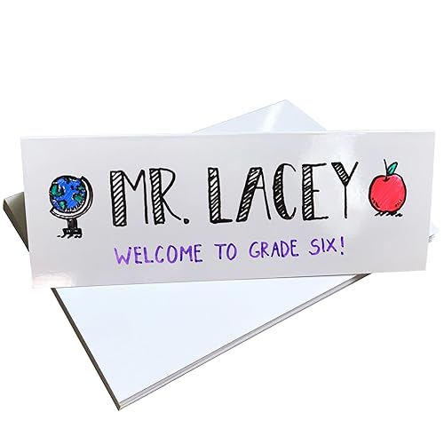 Dry Erase Name Tent Table Cards 8.5" x 3" (30 Pack) Reusable Name Cards