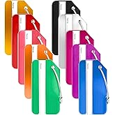 Gabotrie 10 Pcs Luggage Tags for Suitcases, Aluminum Baggage Tag with Steel Loops, Metal Travel ID Bag Tags with Name Address Card, Colorful Suitcase Tag for Travel Luggages Identifier Suitcase Bag