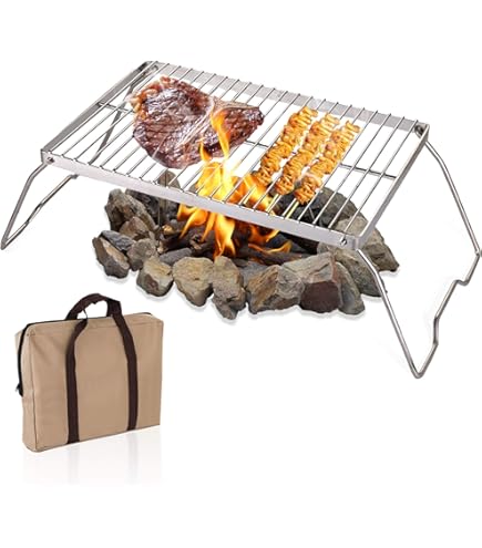 Bushcraft Grill Mini – Maille soudée en acier inoxydable haute résistance (classé feu de camp) – Expedition Research LLC, USA