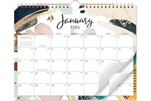 YOUTHAMAZING 2024 Wall Calendar - 12 Months Wall Calendar 2024 from Jan. 2024 - Dec. 2024, 11" x 8.5", Twin-Wire Binding, Blank Block with Julian Dates, Perfect for Organizing at Home, School & Office