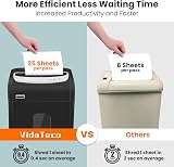 VidaTeco Paper Shredder for Office Matte Black Cross Cut 25 Sheets view 2