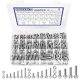 Hakkin 360PCS M5 M6 M8 Flange Hex Head Bolts and