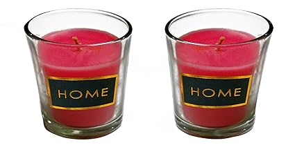 Limerick Home Scented Glass Votive Candle with Premium Fragrance of Rose & Verbena (Set of 2), Votive Glass for Candle Holders, Votive Glass for Home Decor, Votive Glass for All Occasions.