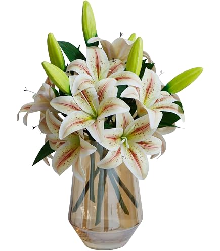 YalzoneMet Lot De 4 Roses Pivoines Artificielles Blanches De 45 Cm - Toucher Naturel Et Réaliste - Imitation Tige Longue - Pour Maison, Fête, Extérieur, Mariage, Bouquet De Mariée