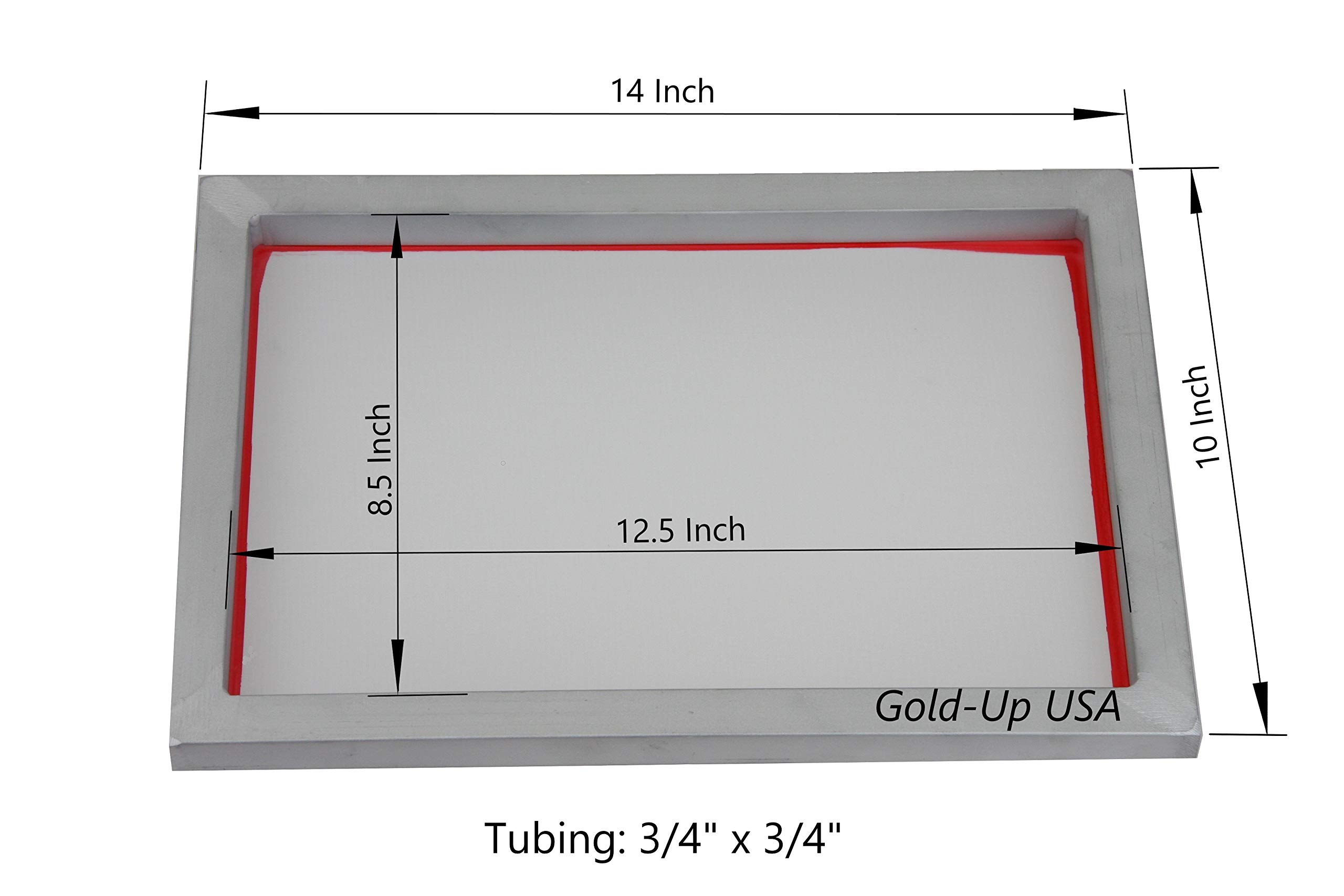 Gold Up USA Inc Aluminum Screen Printing Screens, Size 10 x 14 Inch Pre-Stretched Silk Screen Frame (160 White Mesh)