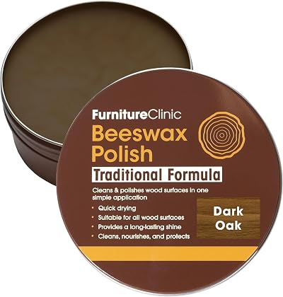 Furniture Clinic Dark Oak Coloured Beeswax Polish 200ml for Wood & Furniture