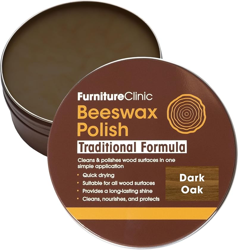 Furniture Clinic Dark Oak Coloured Beeswax Polish 200ml for Wood & Furniture