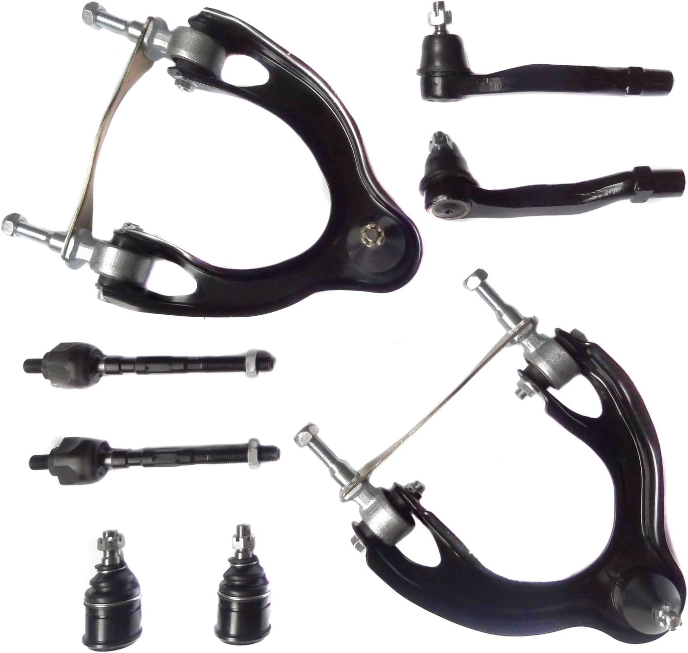 SMX08-FUL002 8 pc Front Suspension & Steering Kit: Upper Control Arm Assembly, Lower Ball Joint, Inner and Outer Tie Rod