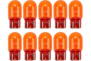 Hugwits 10 PCS T20 Halogen Bulbs, 12V W21/5W 7443 Dual Filament, Ultra-Bright Brake Light, Turn Signal Replacement, Universal