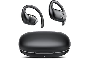 AOWOKA Open Ear Headphones, Bluetooth Headphones 5.3, True Open Ear Earbuds for Long-Lasting Comfort, 60H Playtime, Deep Bass , LED Display, IPX7 Waterproof, Wireless Earbuds for Meeting, Driving，traveling