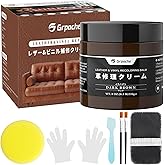 Leather Recoloring Balm, 8OZ Leather Color Restorer for Couches, Brown Leather Repair Kit for Furniture, Leather Couch Scratch Repair, Leather Dye Paint for Faded, Cracked and Damaged Leather
