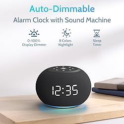 Reacher Auto-Dimmable Alarm Clock Sound Machine