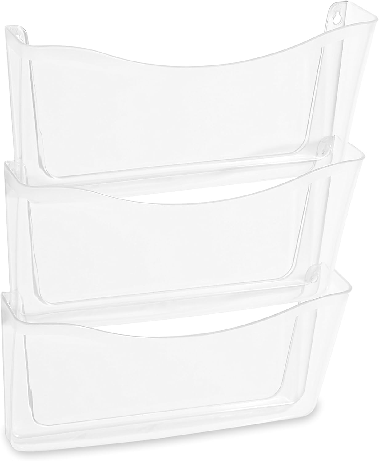 Rubbermaid Unbreakable Expandable Three-Pocket Wall File Set, Clear (65976) : Hanging Wall Files : Office Products