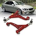 AJP Distributors Rear Upper Adjustable Control Arms RCA Pillowball Steel Camber Kit Red JDM VIP Drift Track Compatible/Replacement For IS300 GS300 GS400 GS430 1998 1999 2000 2001 2002 2003 2004 2005