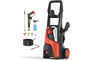 FENGRONG Powerful Electric Pressure Washer 4800PSI Max 2.9 GPM, Power Washer with 4 Quick Connect Nozzles, 28FT Hose, Soap Tank, Ideal for Car, Driveway, Patio, Pool Cleaning Orange