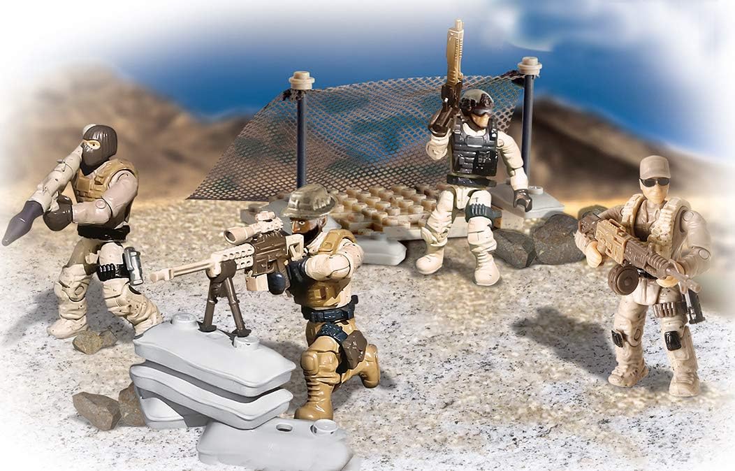 Military Modbrix Modbrix Building Blocks US Army Camp with 4 Pieces US Army Marines ...