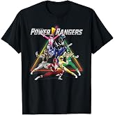 Power Rangers Rainbow Pyramid Retro Action Portrait T-Shirt Small