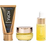 KORA Organics On-the-Glow Collection | The Glowing Essentials | Skin Care Facial Kit for Glowing Skin | 30mL Turmeric Brighte