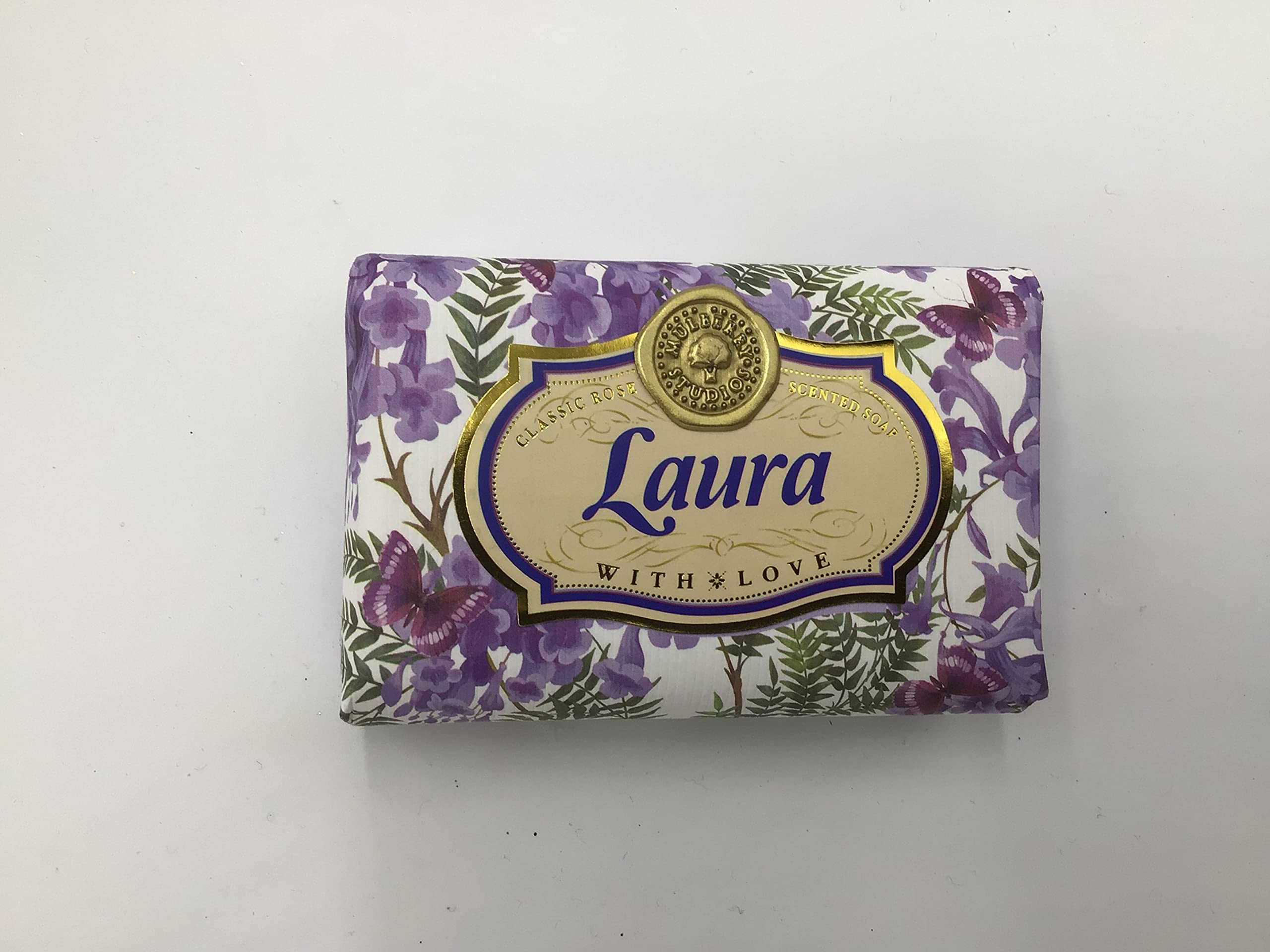 Laura - Gift Soap Bar For Her Birthday Rose Scent Mum Grandmother Cleanser Lather Present Girl