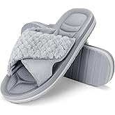 Roknemo House Slippers for Women - Cozy Adjustable Open Toe Slides - Slip On Indoor Outdoor Non-slip Ladies House Shoes