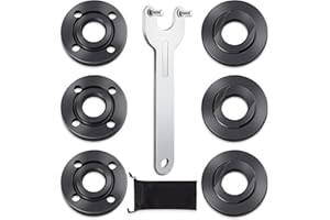 TIOSAMD 7PCS Angle Grinder Nut Angle Grinder Flange Wrench, Premium Flange Metal Lock Nut with Storage Bag, Compatible with Milwaukee Makita Metabo Dewalt Bosch Ryobi Decker 4.5" 5" 5/8-11 Replacement Part